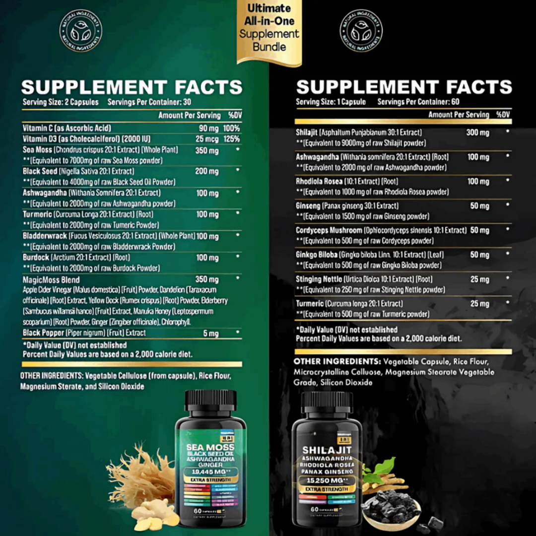 AlphaGum Sea Moss & Shilajit Ultimate Supplement Bundle